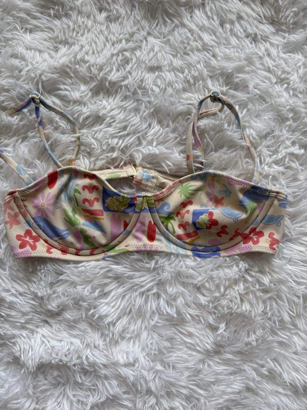 PacSun Swim Eco Women’s S “Poppy” Bikini Top. Cute, Grt. Shape